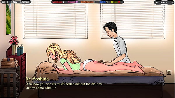 The client asked jane to bend over so he could touch her pussy through her panties