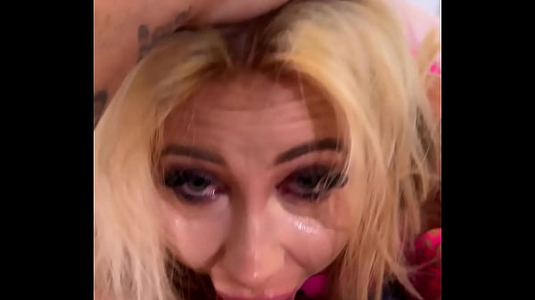 Sexy Blonde Sucking And Gagging On Cock - Sloppy Face Fucking - Balls Licking - Blowjob Tears thumbnail