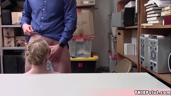 Play MP4 - Cute and skinny blonde thief slut gets her mini pussy rough fucked real hard by a mall cop