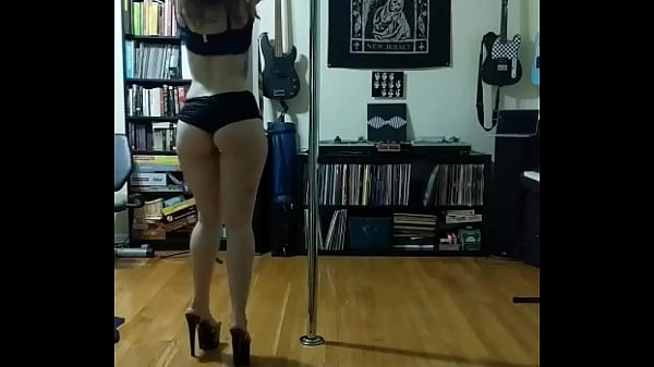 Dark pole stripping and teasing with pornstar electra rayne