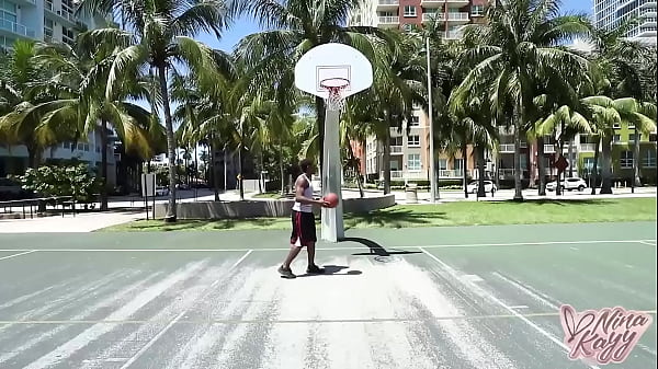 Enzo teaches blonde pawg nina kayy how to play with his balls 