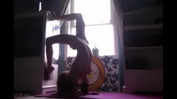 Naked hairy yogi_teen upside down