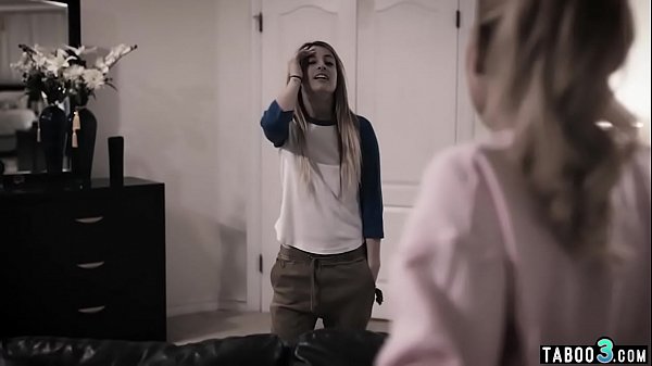 Stepmom orders BF to fuck her_lesbian teen_stepdaughter