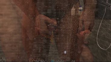 Stepdaddy May Love - Hunk Daddy's Golden Shower & Sloppy Blowjob for Twink in Steamy Shower 