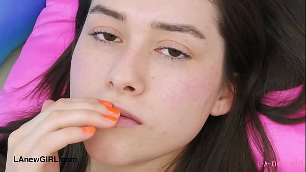 Amazing brunette naked close-up 