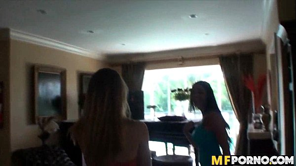 Super hot babes get a cock to suck Danni Khloe 1