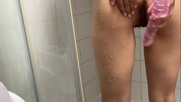 Real Amateur Teen_Arab Fucking myself in shower with a huge dildo_makes mecum During Eid