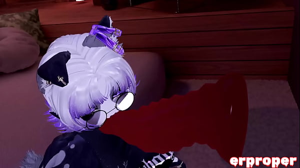 Vrchat little pup masterbates before taking bunny dick 