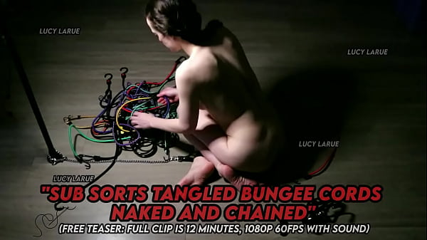 Sub sorts tangled bungee cords naked and chained