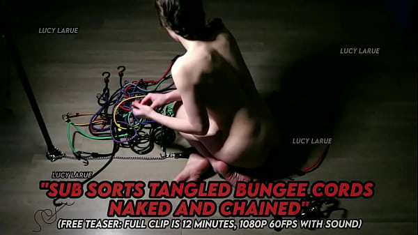 Sub sorts tangled bungee cords naked and chained