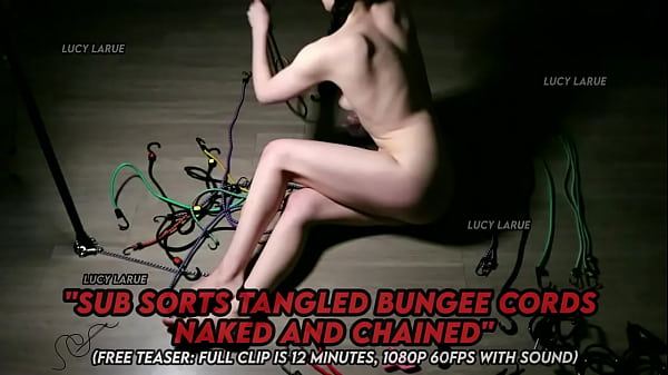 Sub sorts tangled bungee cords naked and chained