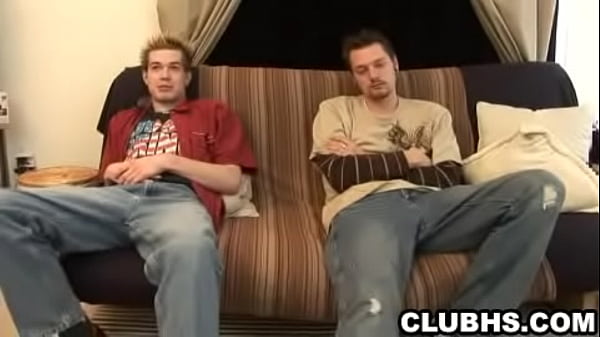 Two horny amateur hunks tugging on their hard cocks