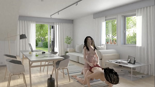 Her back is getting used on the floor animation 