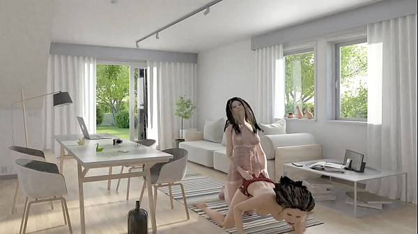 Her back is getting used on the floor animation 