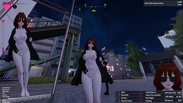 Secret flasher manaka quests in downtown city voyeur game 