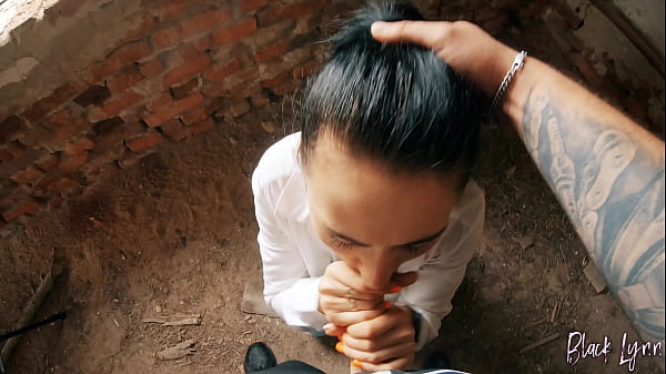 POV Long haired teen facefucked in_abandoned building