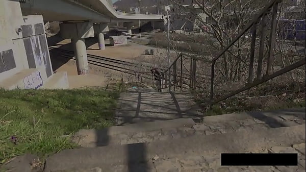 Stopping to pee on steps 