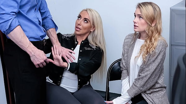 Teen and Stepmother Getting Punished in The Back Office Perp4k