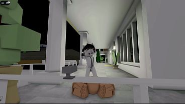 In Brookhaven on Roblox, wearing revealing clothes but almost bouncing off from intense exercise 