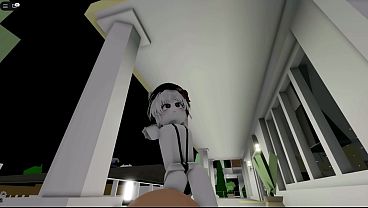 In brookhaven on roblox wearing revealing clothes but almost bouncing off from intense exercise 