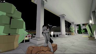 In brookhaven on roblox wearing revealing clothes but almost bouncing off from intense exercise