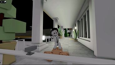 In brookhaven on roblox wearing revealing clothes but almost bouncing off from intense exercise 