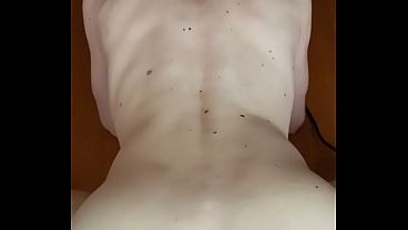 He gets on all fours and gets anal fucked by a machine 