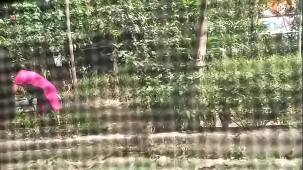 indian aunty_stripping in open