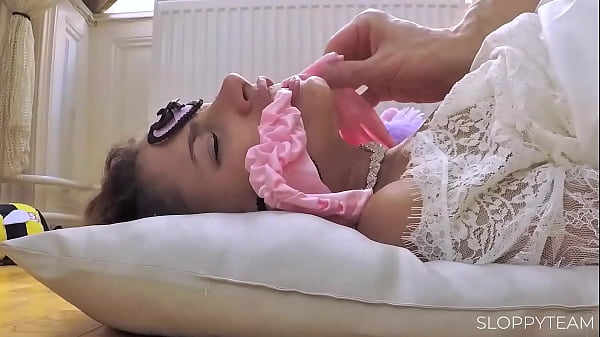 POV Close Up - tied up Bondage Sex & BJ Spit on her Face 