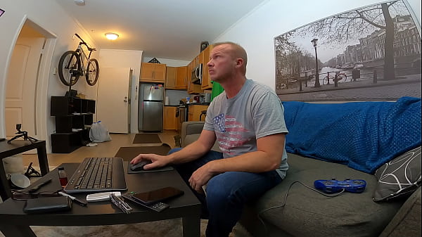 Petite horny teen sucks nerd's cock mid game