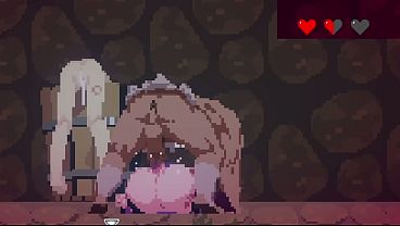 2D Hentai Game - Cute ninja hentai girl dominates and squeezes cum