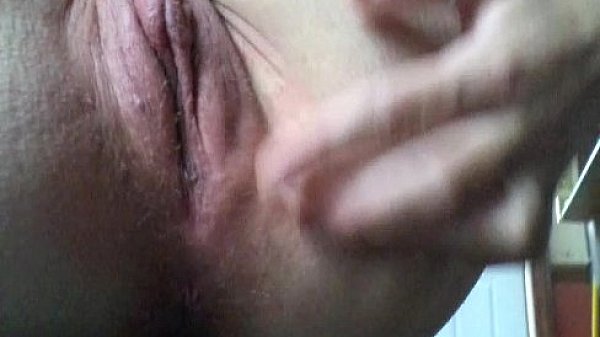 Spanking my tight pink pussy real hard in crotchless panties 