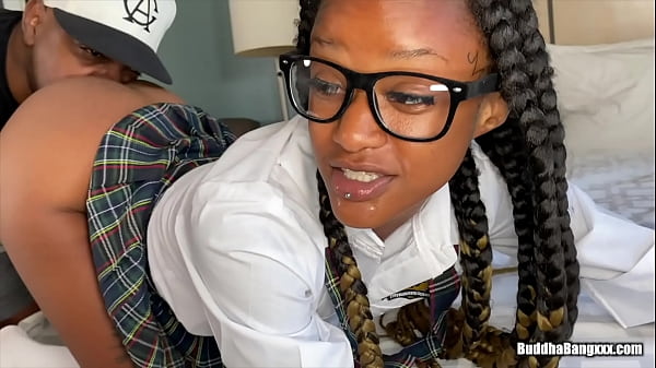 Black College study slut Raven Swallows in a supposeto be study_session with a BBC