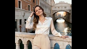 Brunette on the bridge 