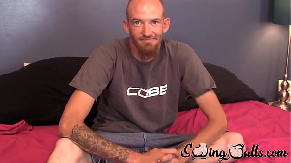 Skinny deviant masturbating in interview 