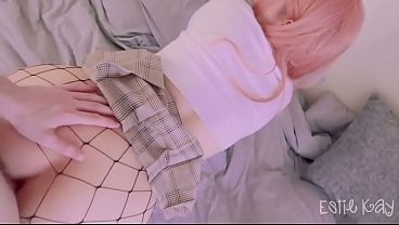 Pink hair babe anal POV doggystyle 
