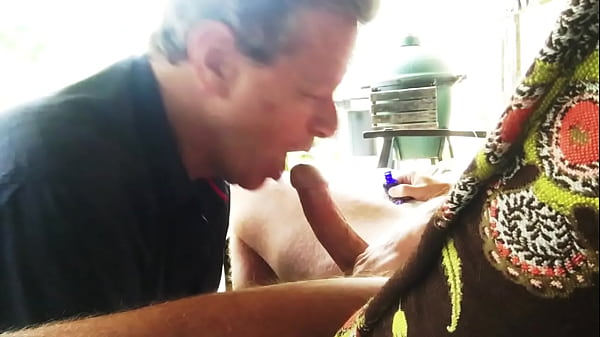 Outside On His Veranda At His Home This Lucky Cocksucker Has His Mouth Of Cock That Rewards Him With Lots Of Hot Cum!! thumbnail