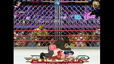 Hot lady having sex with big man in public in mugen ryona hentai game video 