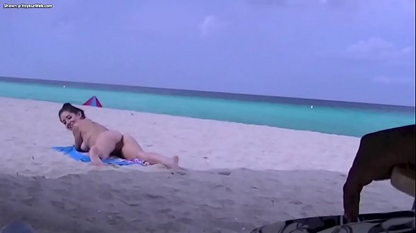 Latina hotwife alison teasing random men at a nudist beach while hubby films