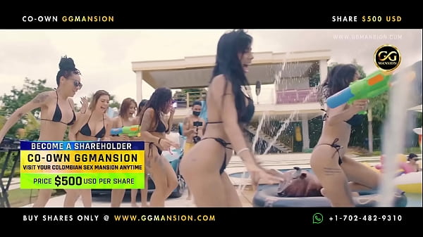 Brunette cheerleaders perform hot choreography GGMansion