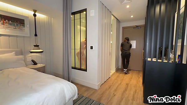 Horny milf nina dolci busted the bellboy slow stroking