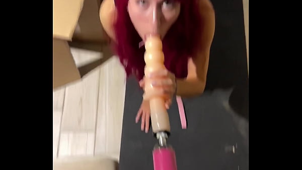 Cat red fetish girl got sexually aroused and blowjob sucked sex machine 