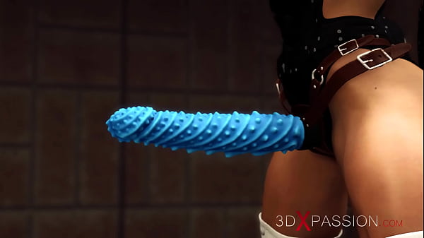 Play MP4 - Strap-on in action&excl; Horny lesbian blonde slut in restraints gets fucked hard