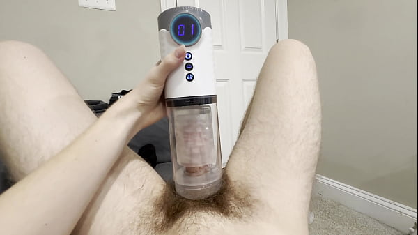 Cumming hard from first time using blowjob toy