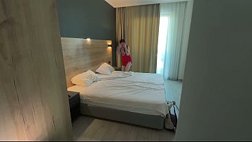 Redhead step mom in the same bed begged for my dick deep inside her