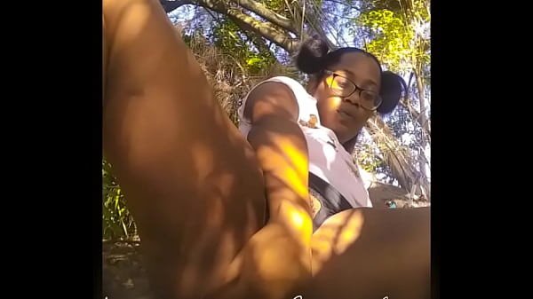 Sexy black girl in the woods 