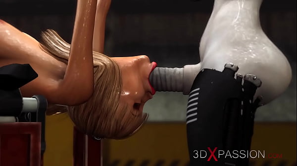 Fuck system in Area 51. Female android fucks hard a sexy blonde 