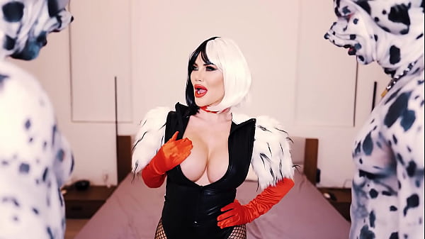Dalmations fuck cruella doggy style with savanah storm 