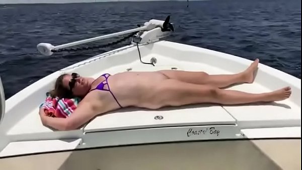 chubby wife in micro bikini gets fucked onboat