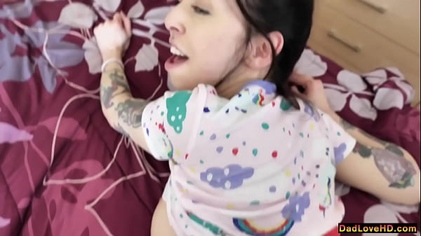 My naughty stepdaughter wants to play she came looking for me bringing a huge dildo but i'm going to give her my dick to suck